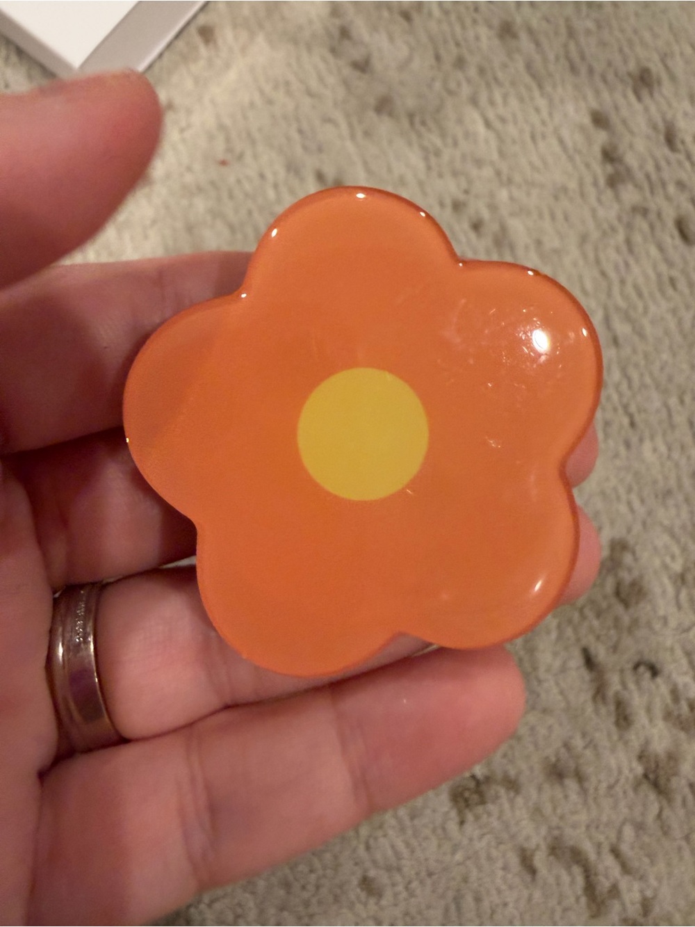 Macy's Orange Flower phone socket with Yellow Center
